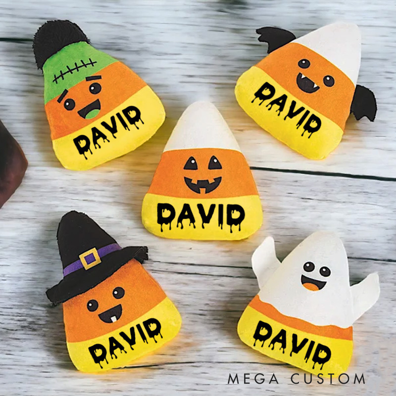Personalized Candy Corn Plush Candy Corn Stuffed Animal Candy Corn Pillow Trick or Treat Gift Halloween Gifts