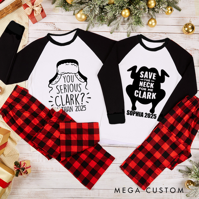 Personalized Classic Christmas Movie Inspired Funny Christmas Family Matching Pajamas Family Name Shirts Movie Holiday Shirt