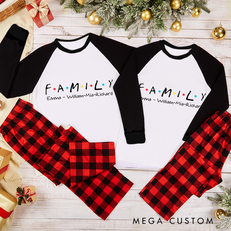 Personalized Classic TV Show Inspired Christmas Family Matching Pajamas Family Name Shirts Movie Holiday Shirt