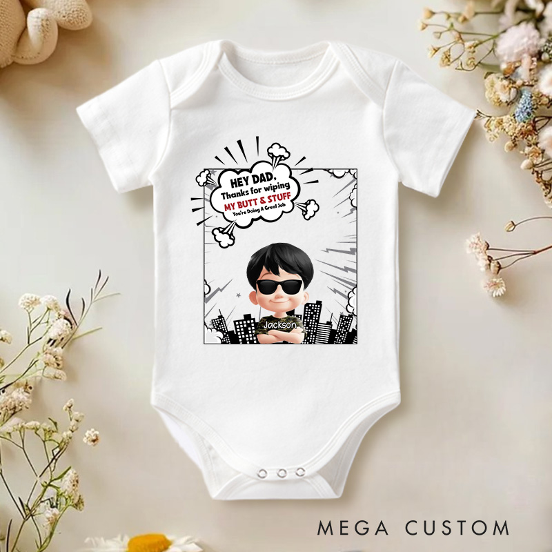 Personalized Quirky Baby Humor with Cool Character and Fun Illustration Theme Baby bodysuit