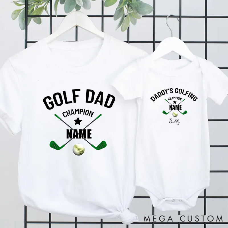 Personalized Golfing Dad and Daddy's Golfing Buddy Theme Matching Outfit