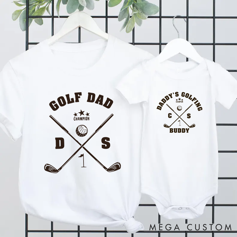 Personalized Gift for Dad and Daddy's Golfing Buddy Golf Theme Matching Outfit