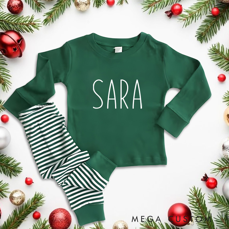 Personalized Festive with Names Christmas Pajamas 