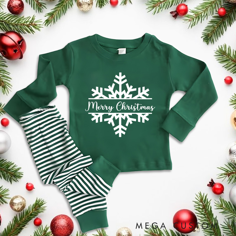 Personalized Name Snowflake Winter Christmas Pajamas