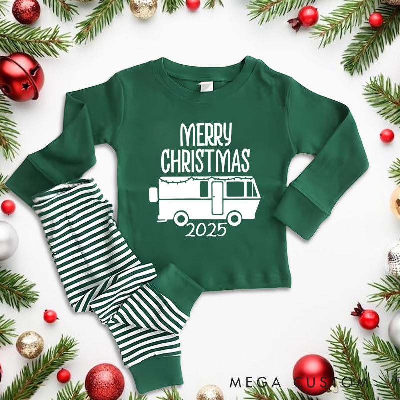 Personalized Merry Christmas Fire Truck Holiday Christmas Pajamas
