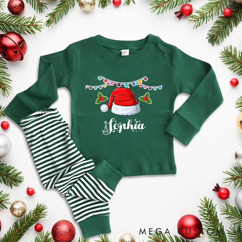 Personalized Cute Funny Santa Hat Christmas Christmas Pajamas 