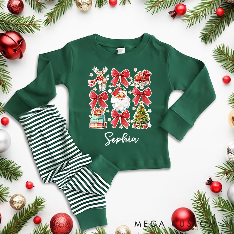Personalized Retro Santa Christmas Pajamas Holiday Gift