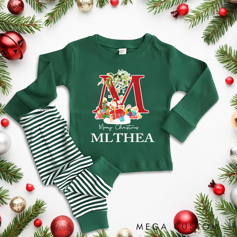 Personalised Initial Name Christmas Pajamas Christmas Gift 