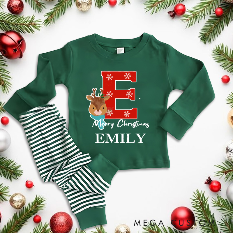 Personalised Initial Name Christmas Pajamas Christmas Gift