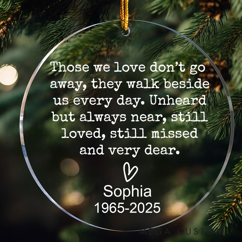 Personalized Memorial Ornament Bereavement Gift Custom Christmas Ornament Those We Love Don't Go Away Mum Loss Memorial Gift