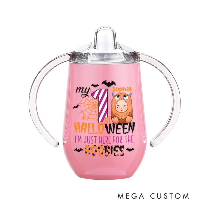 Personalized First Halloween Fun with Playful Costume and Festive Humor for Baby Sippy Cup