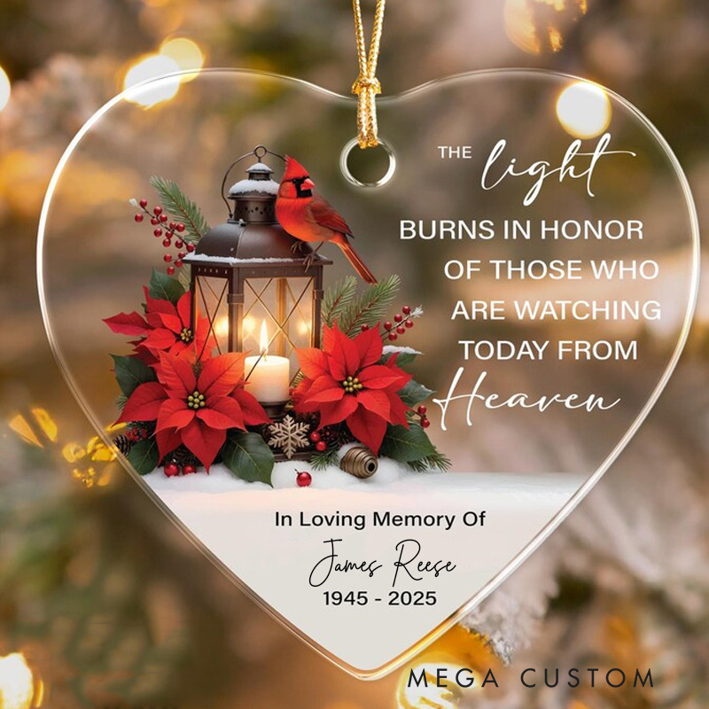 Personalized Memorial Ornament In Loving Memory Ornament Loss of Loved One Christmas Keepsake Cardinal Acrylic Ornament