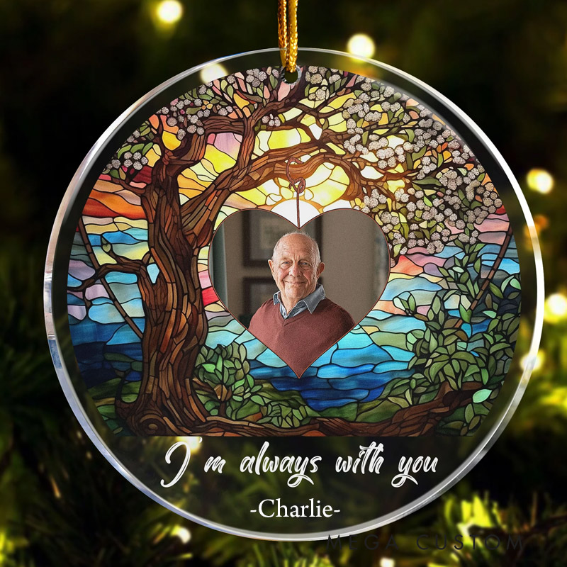 Personalized Photo Memorial Ornament I Am Always With You Family Tree Memorial Gift Custom Acrylic Ornament 