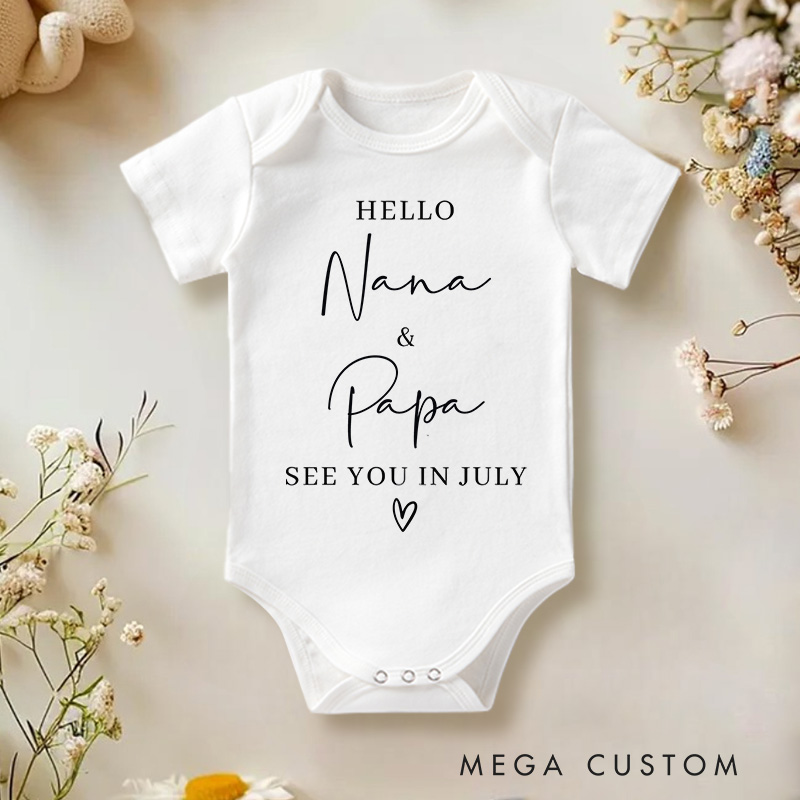 Personalized Family Pregnancy Announcement Baby Reveal Baby Onesie Gift for Baby