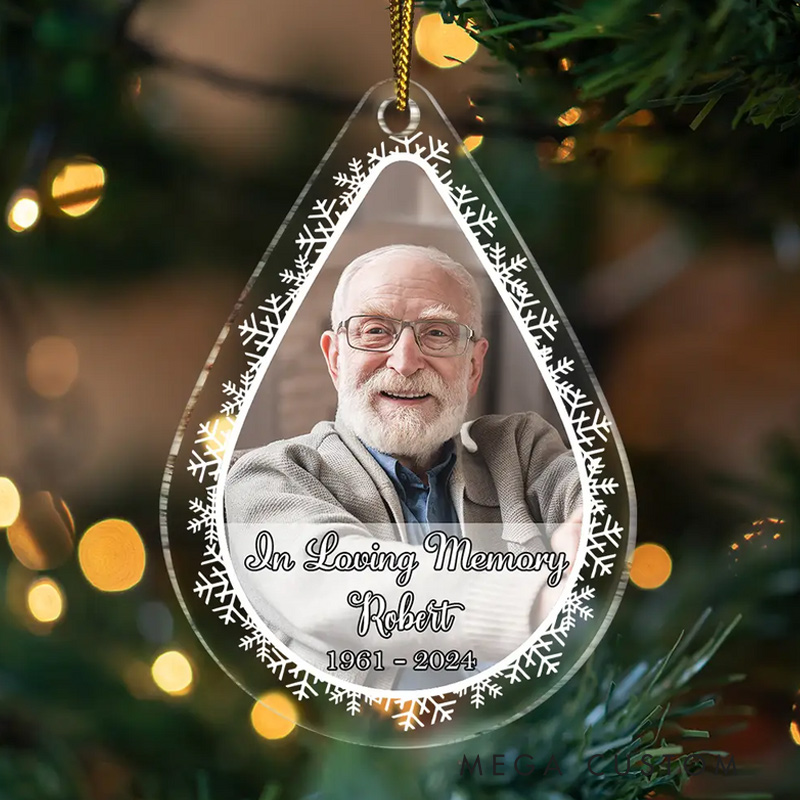Personalized Memorial Photo Ornament In Loving Memory Custom Acrylic Ornament Christmas Keepsake