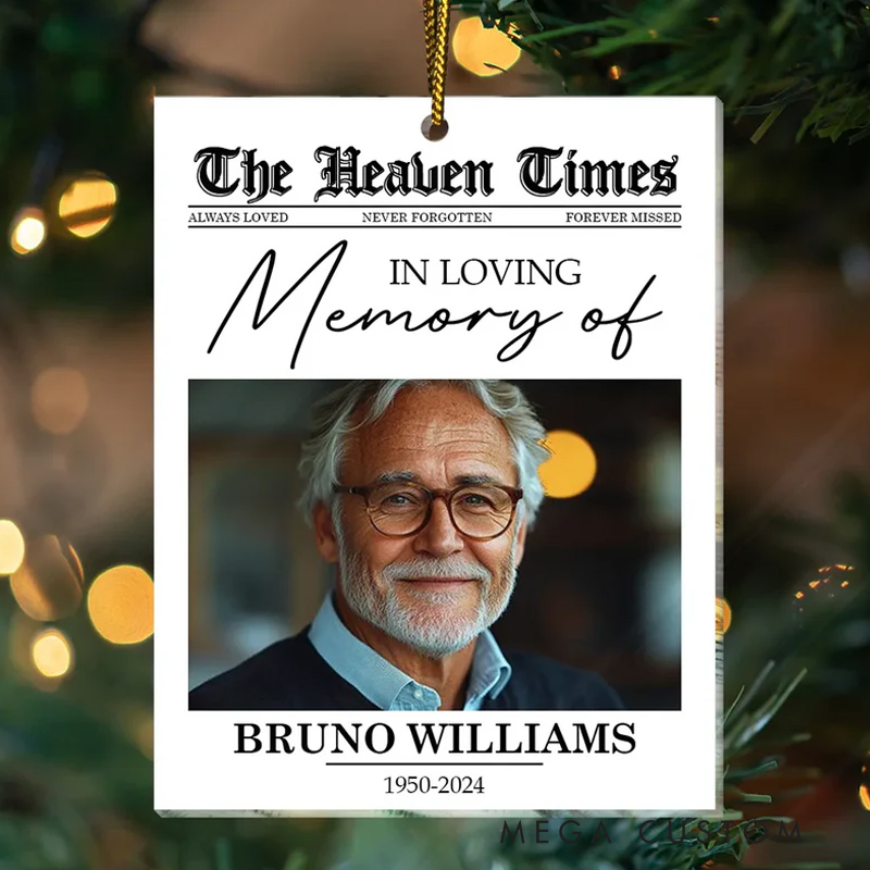 Personalized Memorial Photo Ornament The Heaven Times Ornament Custom Shaped Acrylic Ornament Christmas Keepsake