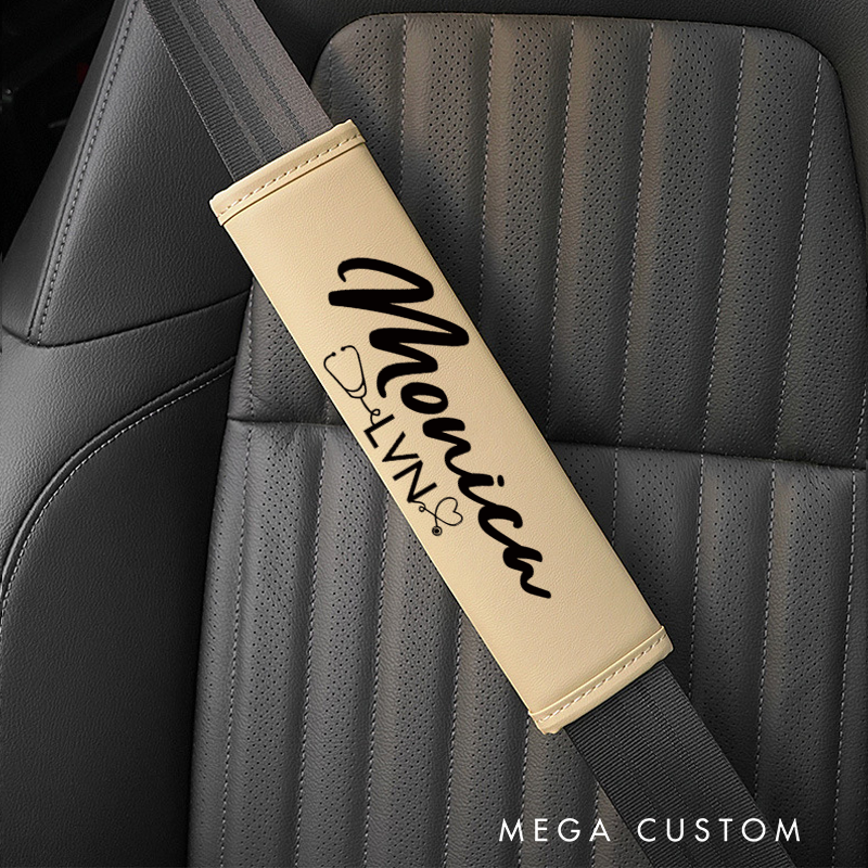 Personalized Nurse Seat Belt Cover Custom Name Car Seatbelt Cover Shoulder Seat Belt Gift