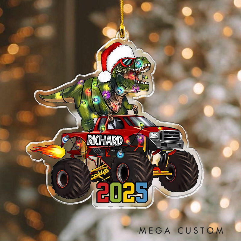 Personalized Dinosaur Inspired The Truck Christmas Ornament 2025 Acrylic Family Ornament Movie Christmas Gift Film Xmas Gift Christmas Decor