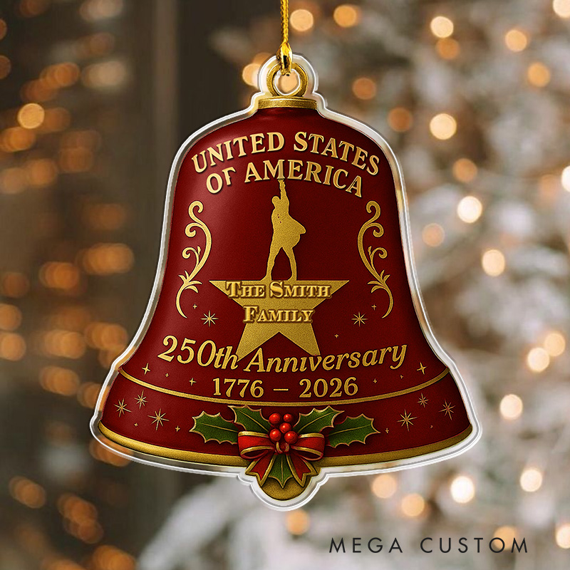 Personalized 2D Musical Inspired 250 years of America Christmas Ornament Acrylic Family Ornament Movie Christmas Gift Film Xmas Gift Christmas Decor