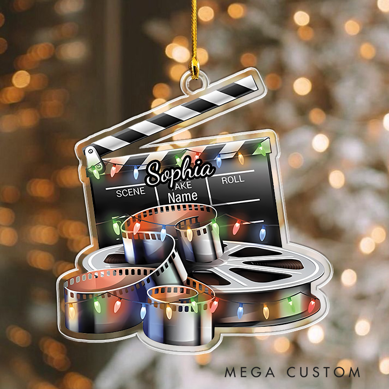 Personalized 2D Film Clapboard Christmas Ornament 2025 Acrylic Ornament Movie Christmas Gift Film Xmas Gift Christmas Decor