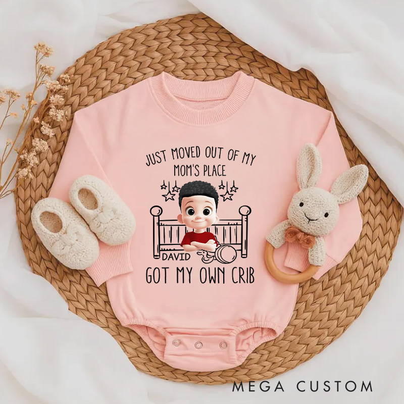 Personalized Just Moved Out of My Mom's Place Got My Own Crib Baby Bodysuit Baby Shower Gift