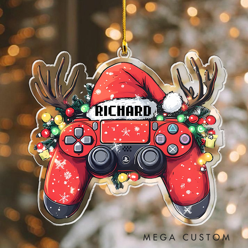 Personalized Reindeer Controller Christmas Ornament 2025 Acrylic Ornament Gamer Christmas Gift Video Game Xmas Gift Geek Christmas Decor