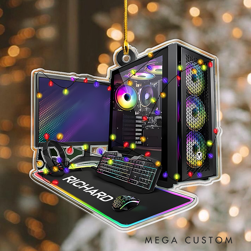 Personalized 2D Pc Gamer Christmas Ornament 2025 Acrylic Ornament Gamer Christmas Gift Video Game Xmas Gift Geek Christmas Decor