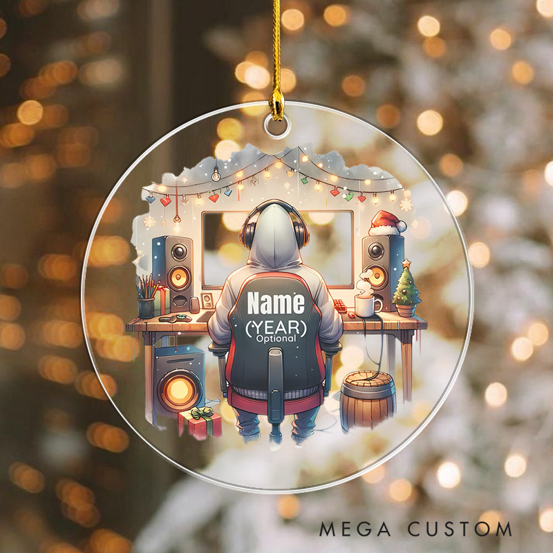 Personalized Gaming Christmas Ornament 2025 Acrylic Ornament Gamer Christmas Gift Video Game Xmas Gift Geek Christmas Decor