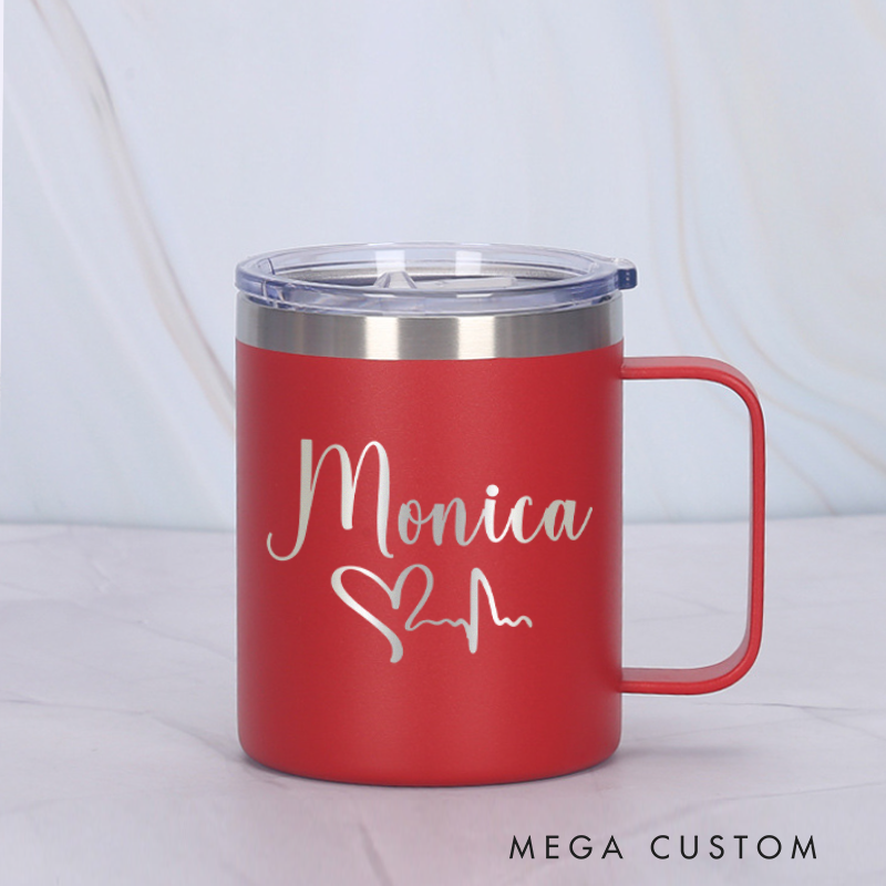 Personalized Laser Engraved Coffee Mug Custom Insulated Stainless Steel Mugs 12 OZ Coffee Mug