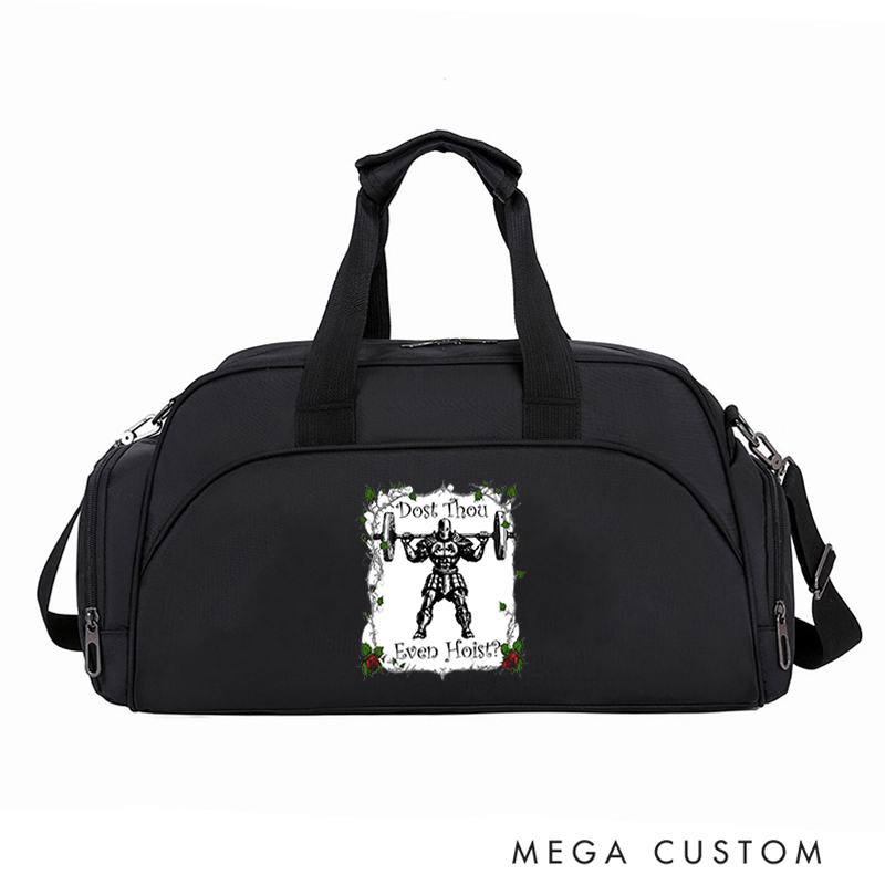 Personalized Monogram Sports Gym Duffel Bag Unique Knight Weightlifting Print Overnight Bag Gift Workout Bag for Athlete Personal Trainer