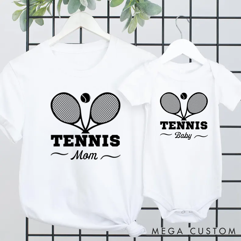 Personalized Tennis Enthusiast Team Minimalist Design Family Matching Outfit