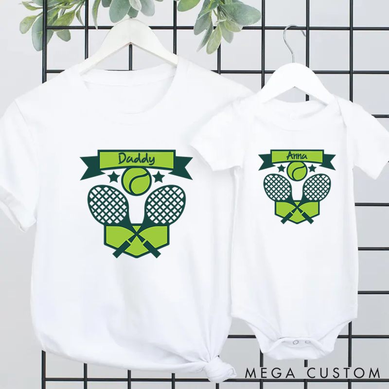 Personalized Tennis Parents and I Cartoon Style Tennis Love Family Matching Outfit