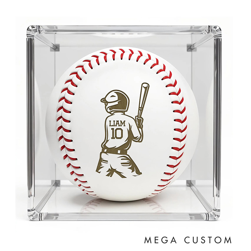 Personalized Baseball with Custom Player Silhouette and Name  