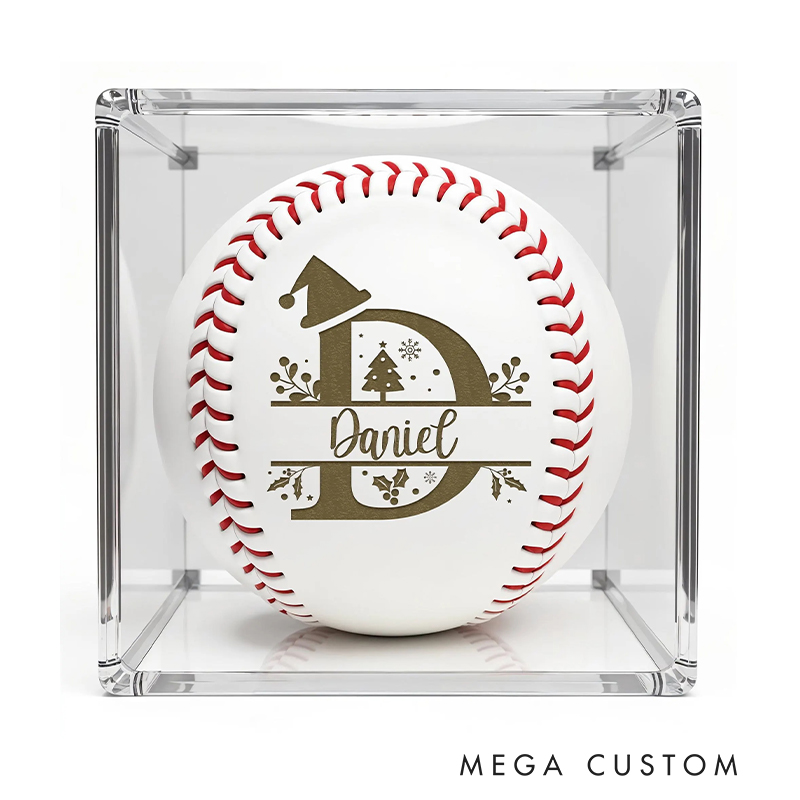 Personalized Christmas Baseball with Custom Name and Festive Design  