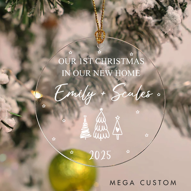 Personalized Our 1st Christmas in Our New Home Ornament 2025 Custom Names and Christmas Tree Design Couple Keepsake Housewarming Holiday Decoration