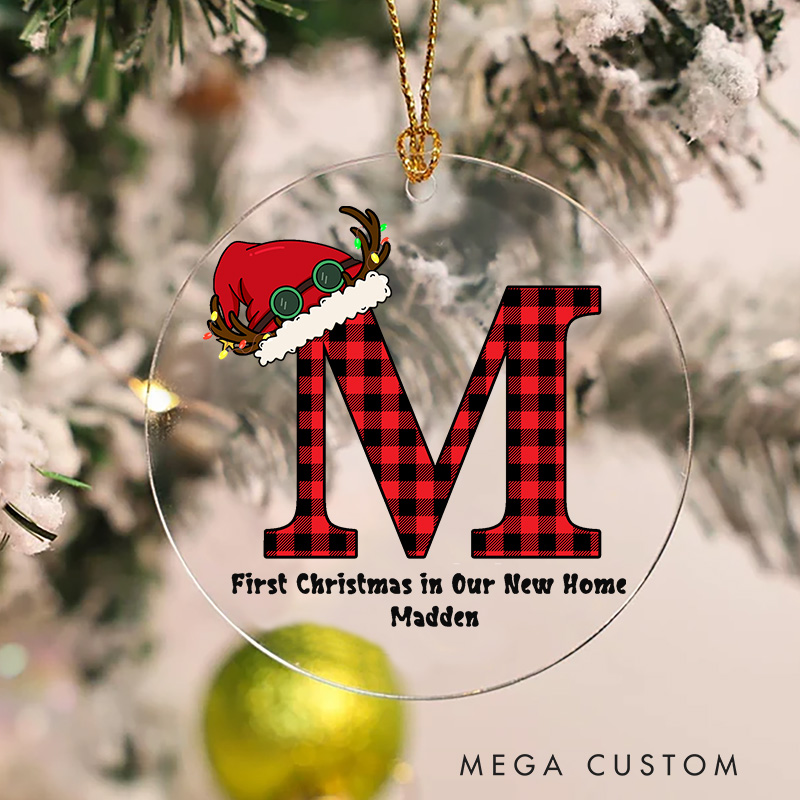 Personalized Christmas Acrylic Ornament Custom Name Christmas Family Xmas Ornament First Christmas in Our New Home Ornament