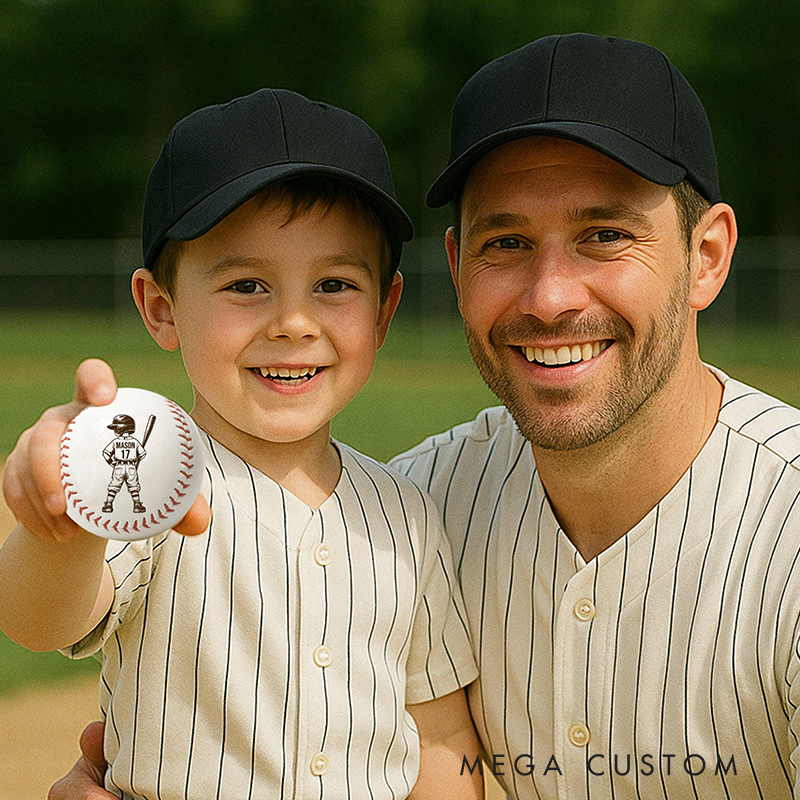 Personalized Keepsake Baseball for Athletes with Name and Jersey Number  