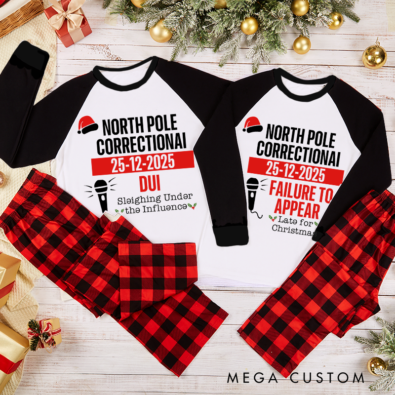 Personalized Family Matching Christmas Pajama Sets North Pole Correctional Funny Group Christmas Pajama Sets Matching Family Pajama Sets
