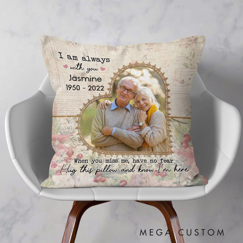 Personalized Memorial Pillow Hug This Pillow And Know I'm Here Custom Photo Memory Pillow
