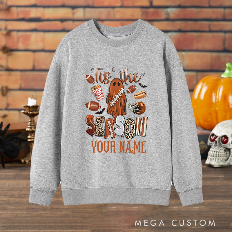 Personalized ''Tis the Season'' American Football Sweatshirt with Custom Your Name for a Festive Touch