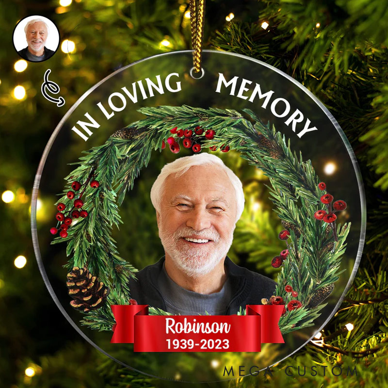 Personalized Photo Memorial Ornament In Loving Memory Acrylic Photo Christmas Ornament Memorial Gift For Family