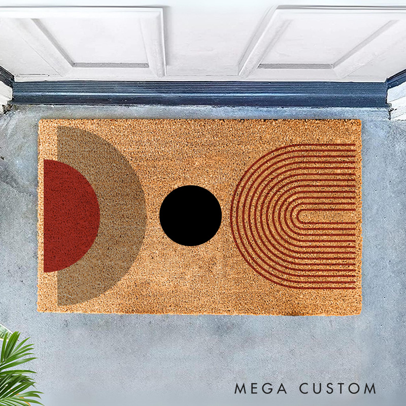 Personalized Rainy Mountain Minimalist Artistic Doormat Mid Century Modern Family Door Mat Welcome Mat for Art Lovers Housewarming Gifts