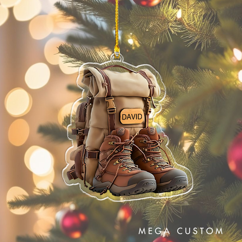 Personalized Hiking Christmas Ornament Custom Outdoor Adventures Lovers Christmas Decor Gift Travel Lovers