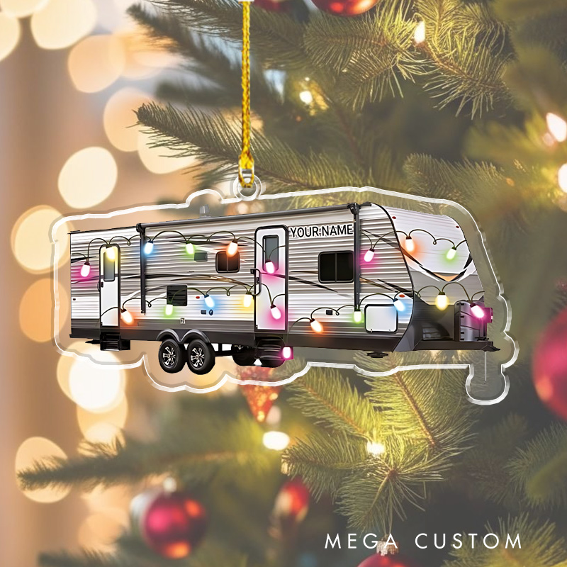 Personalized Hiking Christmas Ornament Custom Camping Christmas Tree Ornament Gift Rv Travel Hiking Lovers