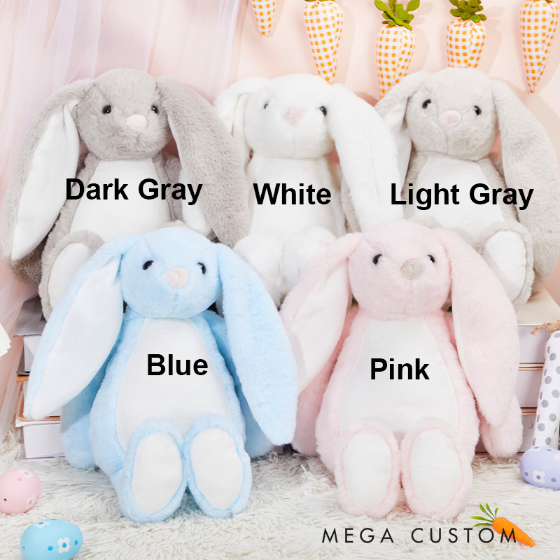 Personalized Memorial Bunny Plush With Custom Photo Remembrance Keepsake We're Always With You