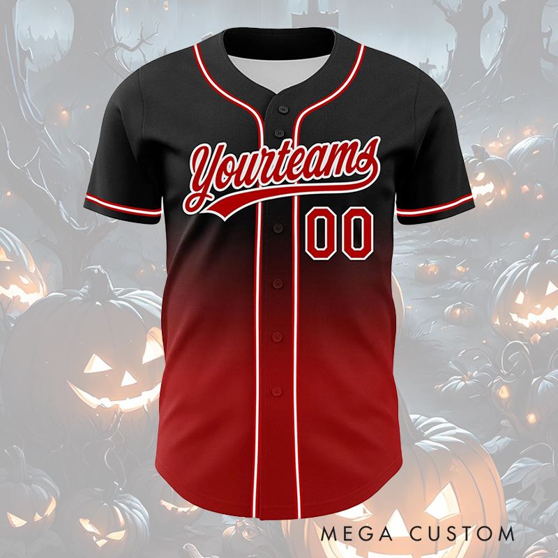 Personalized Halloween Baseball Jersey with Creepy Demon and Team Name  