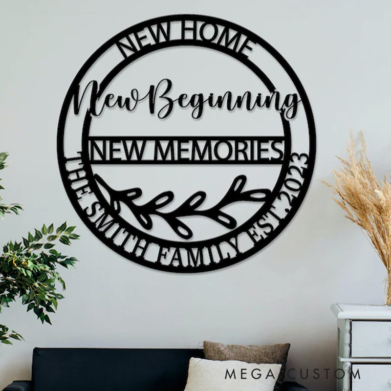 Personalized New Home New Beginning Metal Sign Memorie Sign Realtor Gift Housewarming Gift Personalized Home Sign
