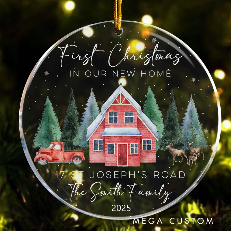 Personalized First Christmas in Our New Home Ornament New Home First Christmas Personalized Acrylic Ornament
