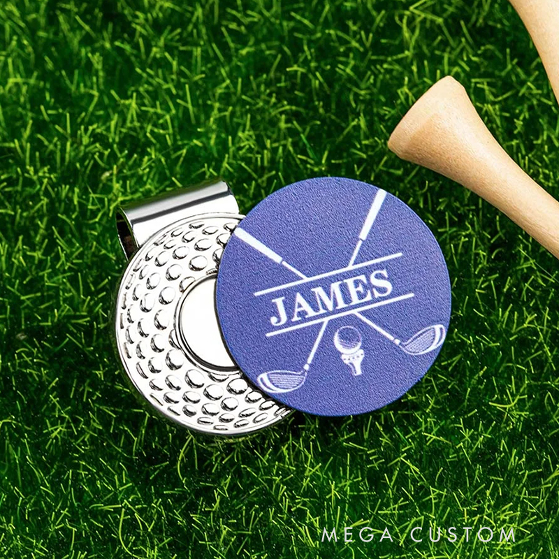 Personalized Golf Ball Marker Magnetic Hat Clip with Name 