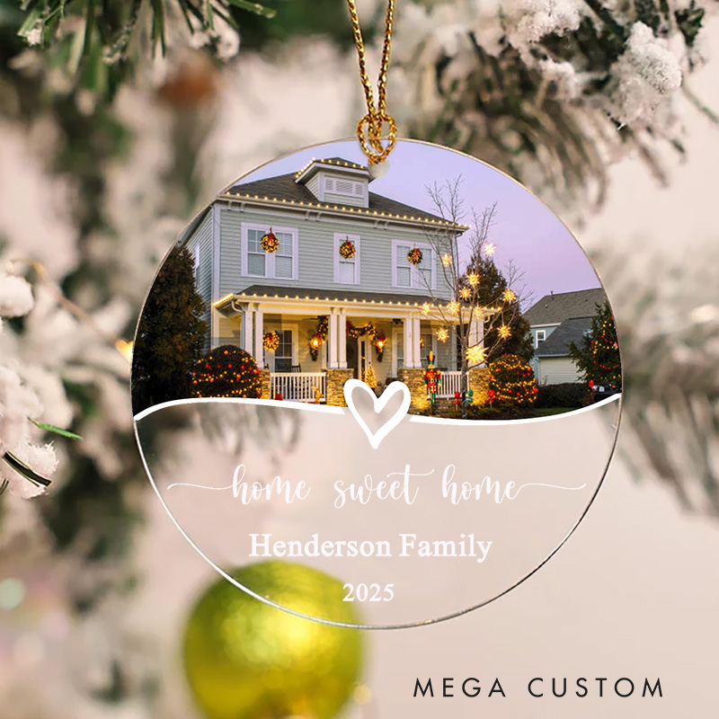 Personalized Home Sweet Home Ornament Custom Housewarming Gift Family Name Keepsake New Home Christmas Decoration Holiday Tree Hanging Decor